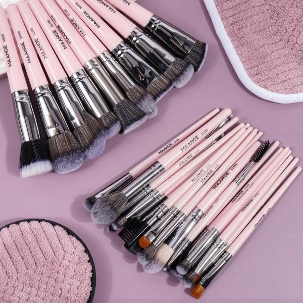 MAANGE Wholesale New Arrival Professional 32pcs Makeup Brushes Set Makeup Bag Makeup Remover Sponge Facial Makeup Brush Set