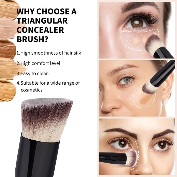 MAANGE 2pcs Concealer Brush Best Foundation Brushes Liquid Custom logo Rivate Label Black Makeup Brush Set