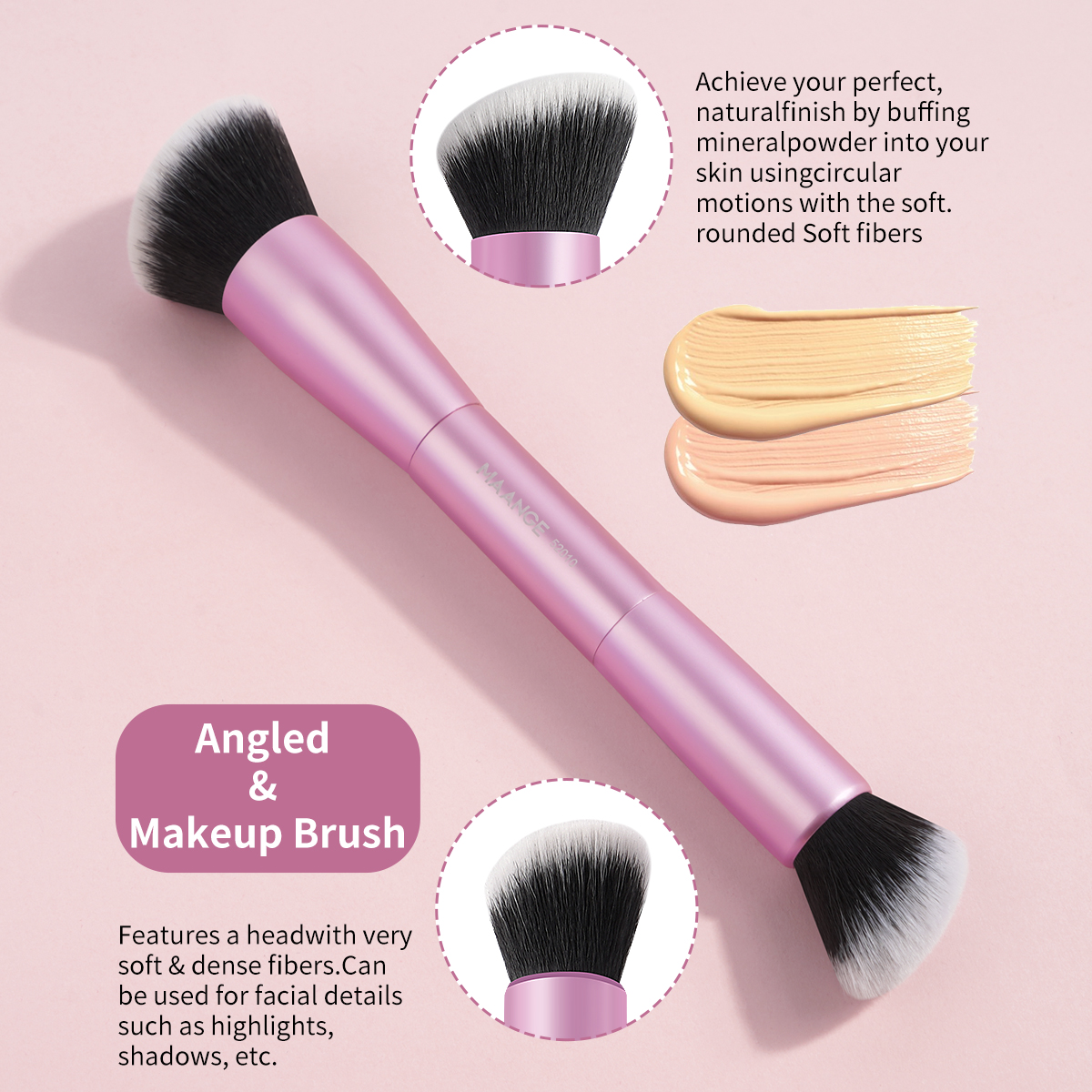 Maange Professional 4pcs Makeup Brush 2pcs Powder Puff Foundation Blush Loose Powder Wholesale Custom OEM&OEM Makeup Brushes Set - 图片 4