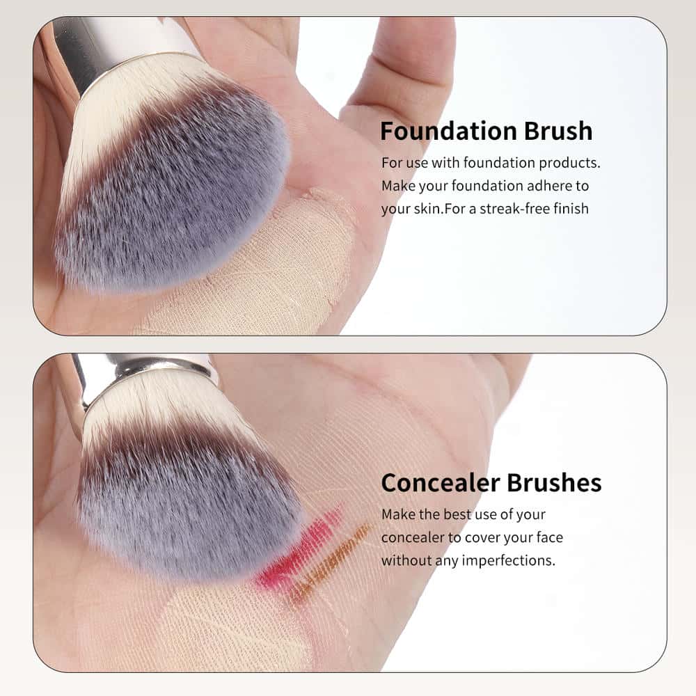 MAANGE Custom 10pcs Makeup Brushes Private Label Cosmetic Brush Luxury Vegan Nylon Professional Facial Makeup Brushes Kit - 图片 4