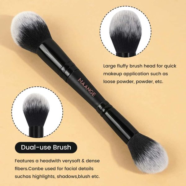MAANGE 2pcs Makeup Brush Set Customized logo OEM&ODM Foundation Loose Powder Blush Highlighter Brush Facial Makeup Brush Kit