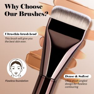 MAANGE 3pcs Professional Makeup Brush Face Beauty Tools 3PCS Professional Foundation Brushes Applied Evenly Foundation Brushes - 图片 5
