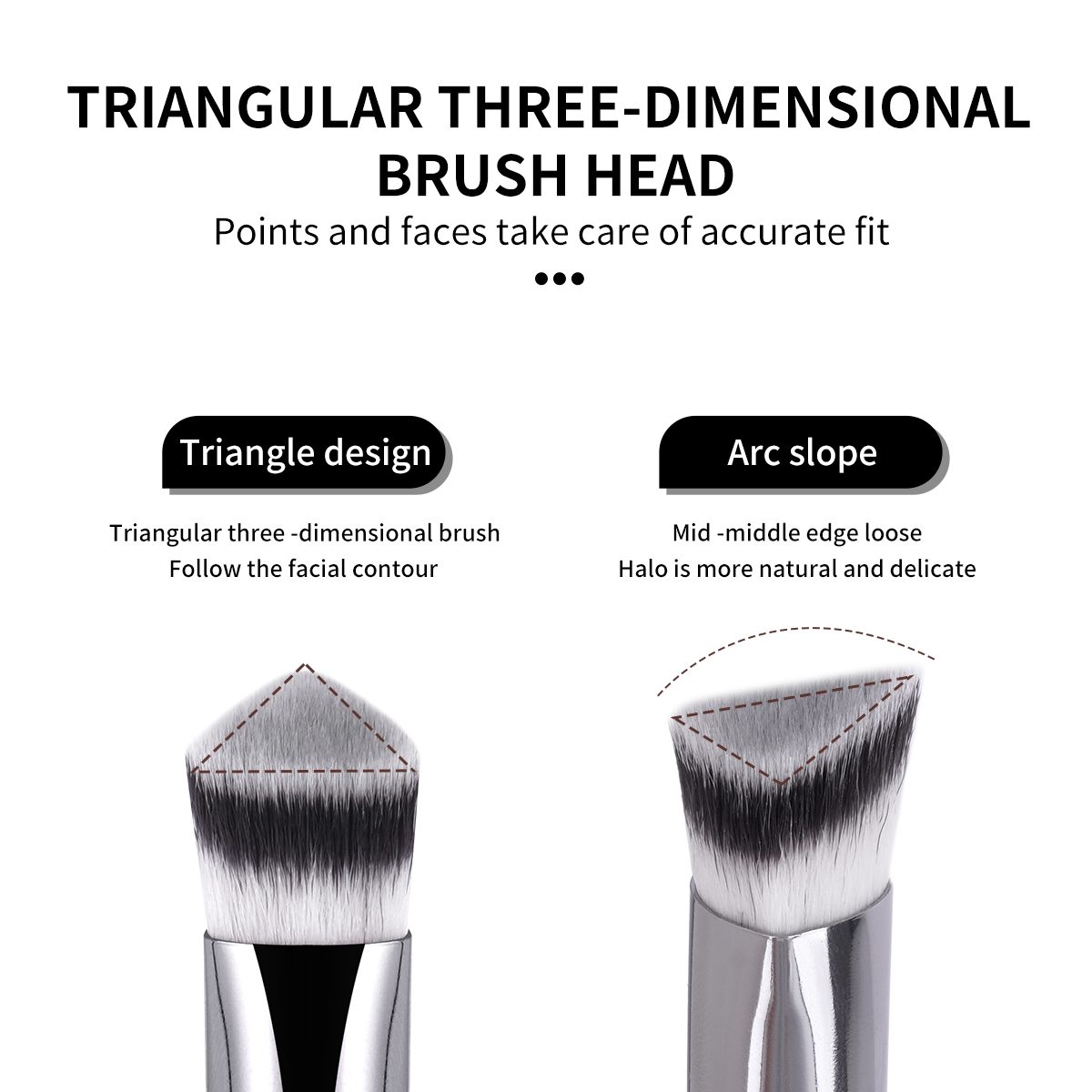 MAANGE Professional Single Makeup Brush Set 1pcs Brush Custom logo Triangular Bevel Brush Luxury Professional Makeup Brush Set - 图片 3