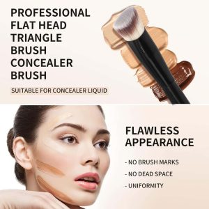 MAANGE 2pcs Concealer Brush Best Foundation Brushes Liquid Custom logo Rivate Label Black Makeup Brush Set - 图片 5