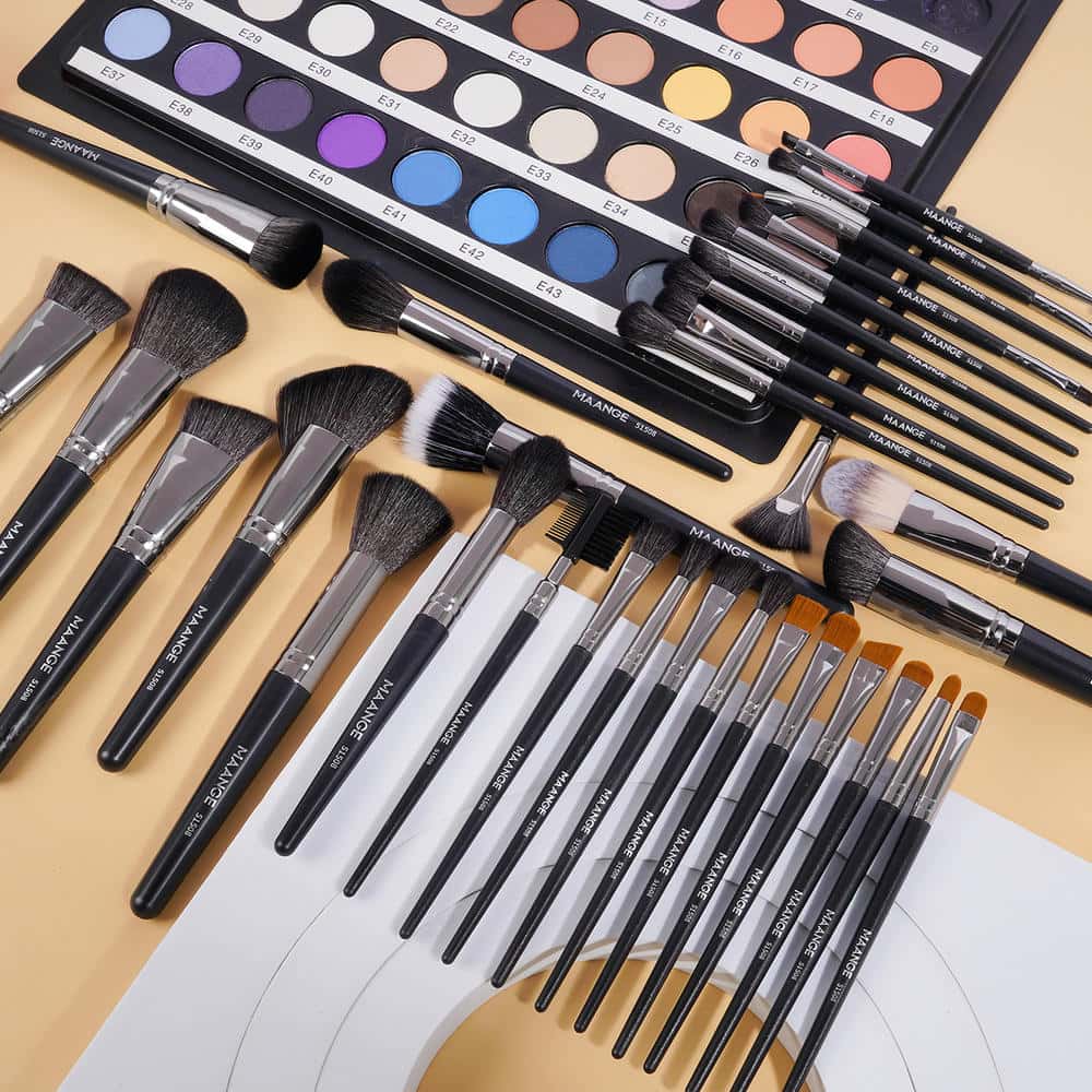 MAANGE Wholesale New Arrival Professional 32pcs Makeup Brushes Set Makeup Bag Makeup Remover Sponge Facial Makeup Brush Kit - 图片 3