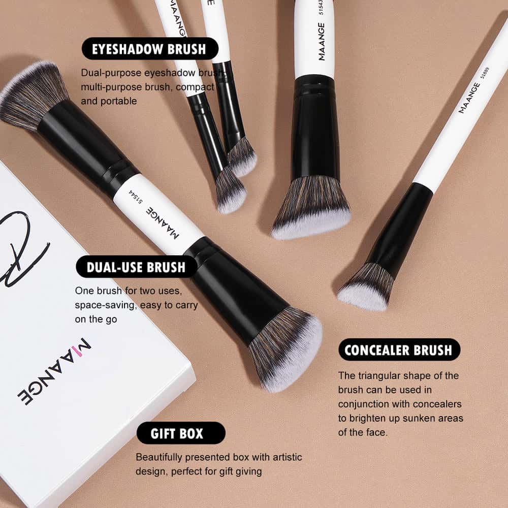 MAANGE Professional 5PCS Makeup Brush Set Foundation Eyes Makeup Brushes Makeup Brush Kit - 图片 7