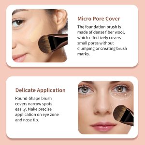 MAANGE 3pcs Professional Makeup Brush Face Beauty Tools 3PCS Professional Foundation Brushes Applied Evenly Foundation Brushes - 图片 7