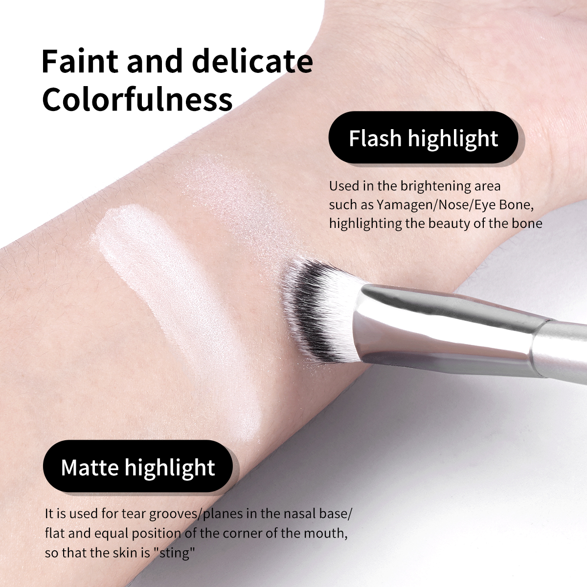 MAANGE Professional Single Makeup Brush Set 1pcs Brush Custom logo Triangular Bevel Brush Luxury Professional Makeup Brush Set - 图片 5