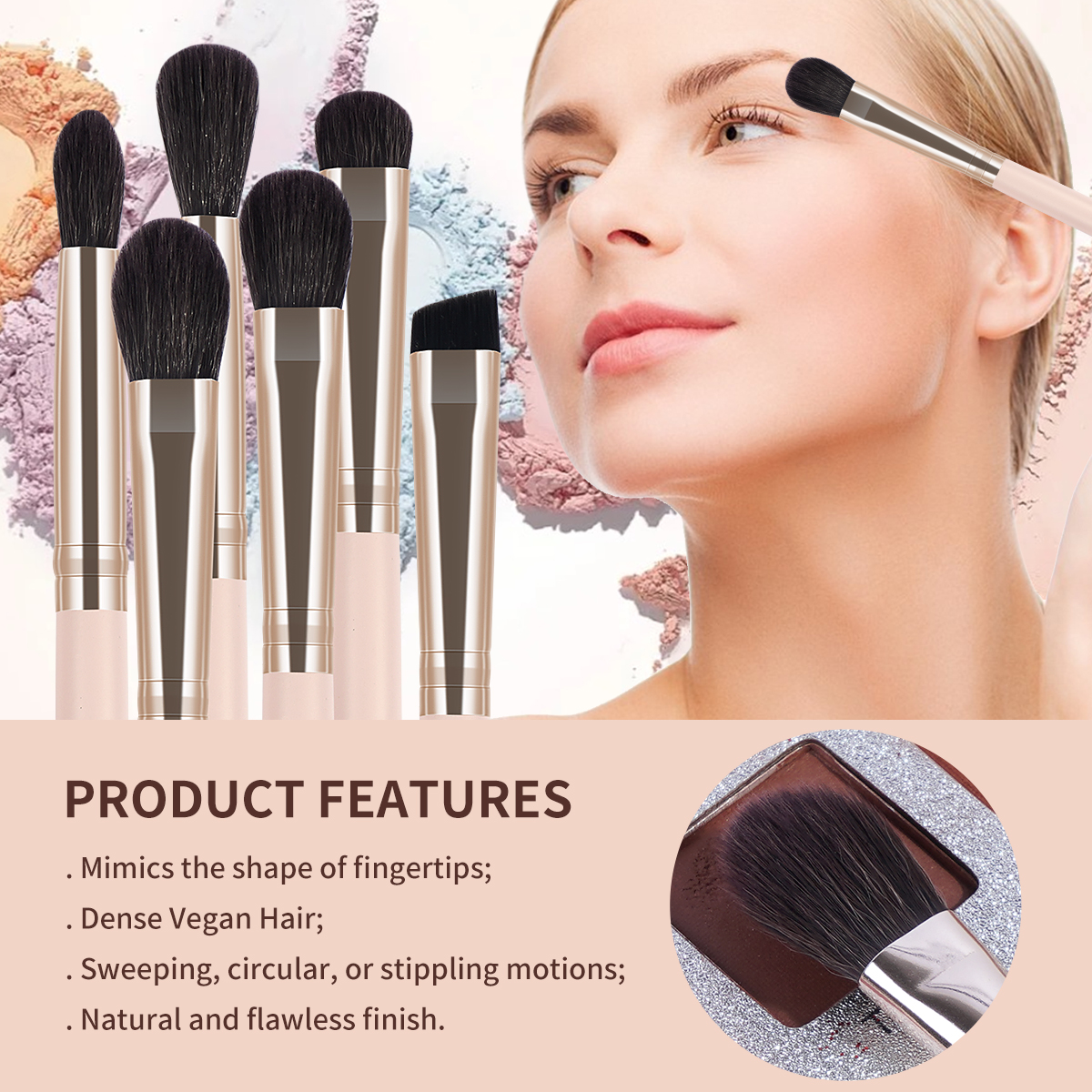 MAANGE Custom OEM&ODM 11pcs Professional Makeup Brush Kit Facial Makeup Brushes Private Label Professional Makeup Brush Kit - 图片 3