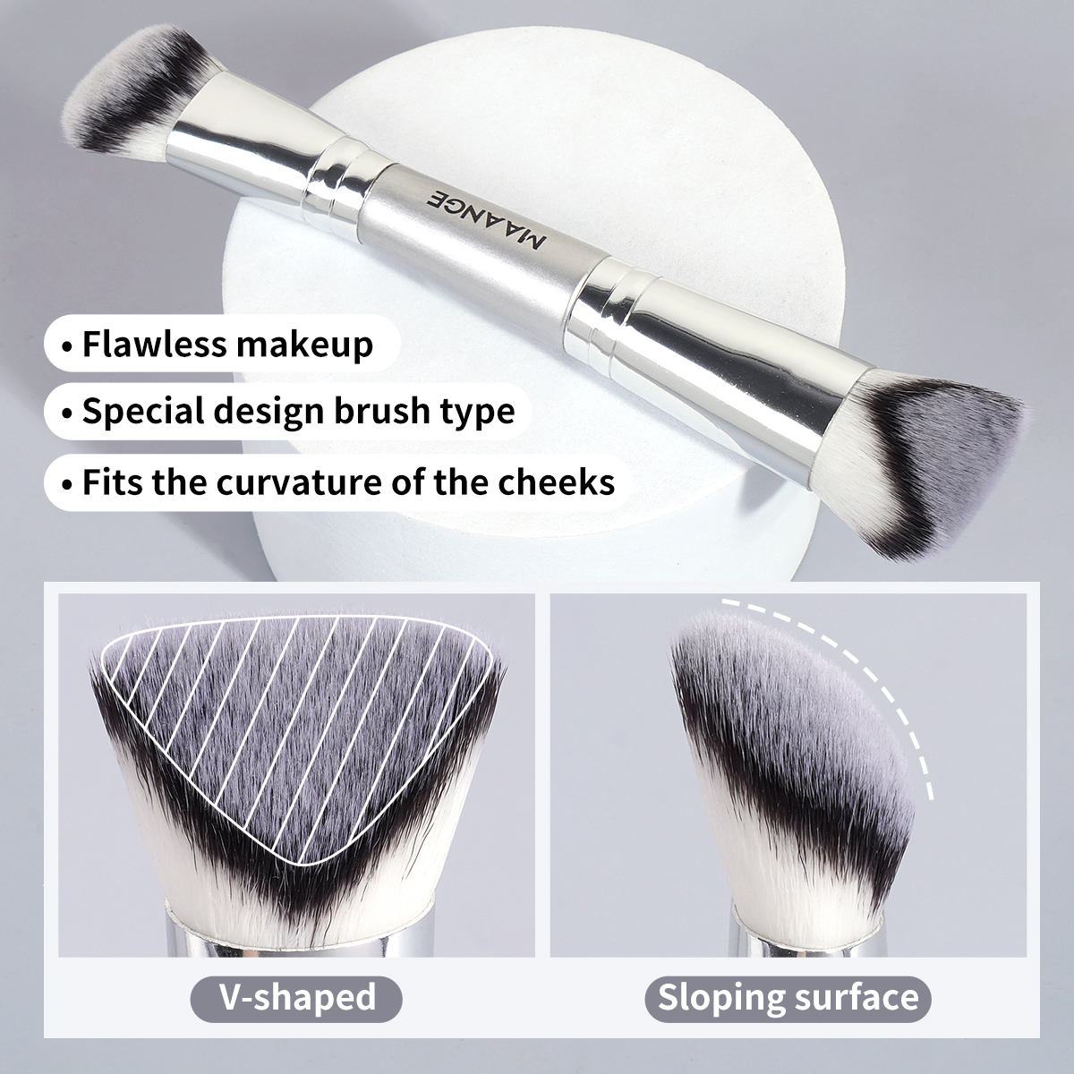 MAANGE Professional 17pcs Makeup Brush Set Premium Synthetic Foundation Concealer Eyeshadow Travelling Daily Makeup Brushes - 图片 7