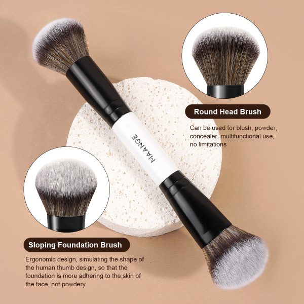 MAANGE Professionasl Custom OEM&ODM 3pcs Double End Makeup Brushes Facial Professional Makeup Brush Set