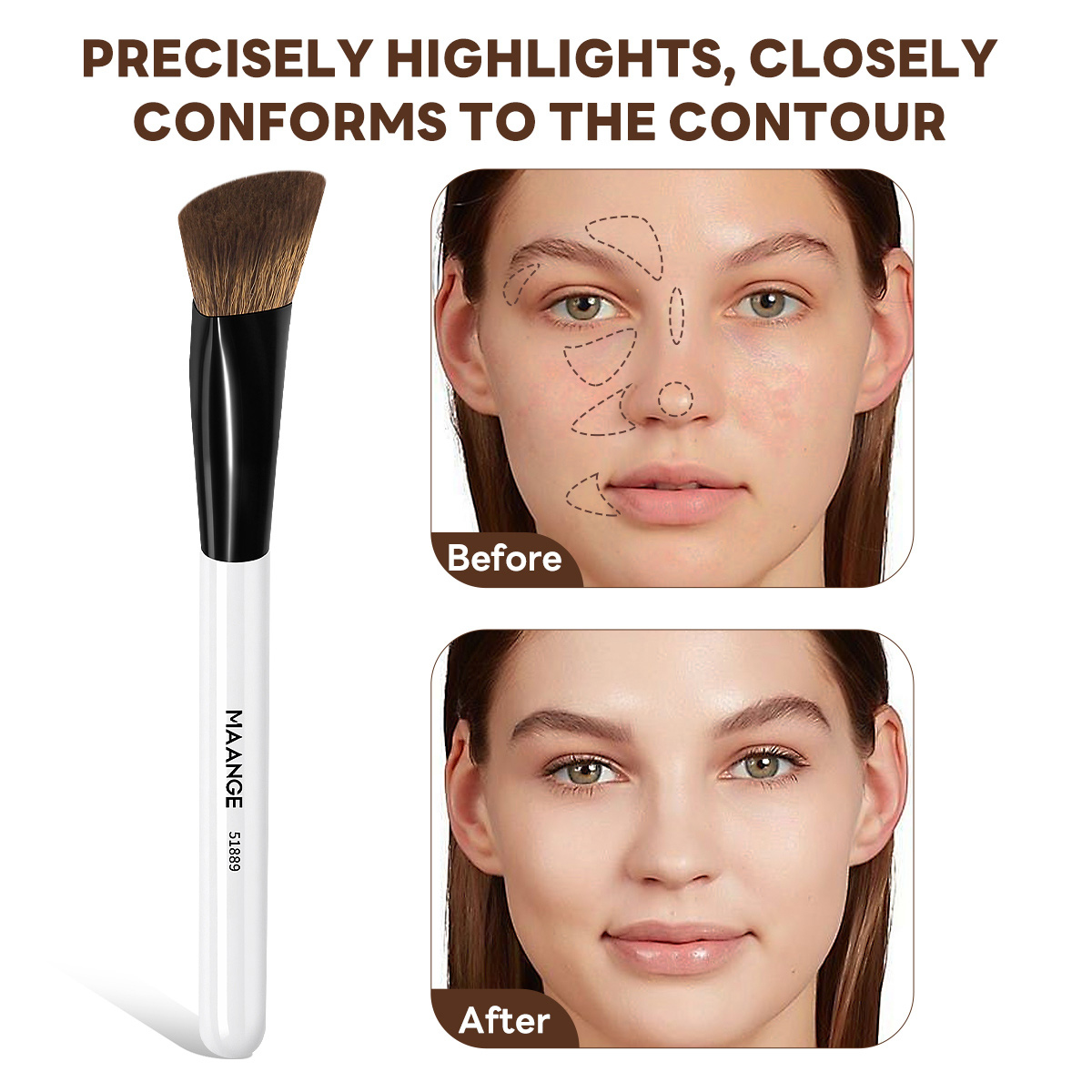 MAANGE New Arrival 7pcs Makeup Brush Set Costom OEM&ODM Makeup Brush Foundation Loose Powder Eyeshadow Makeup Brushes - 图片 2