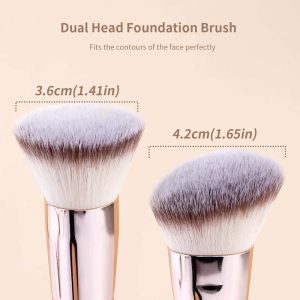 MAANGE Custom Logo 2Pcs Double-headed Loose Powder Blush Foundation Professional Makeup Brush Set - 图片 5