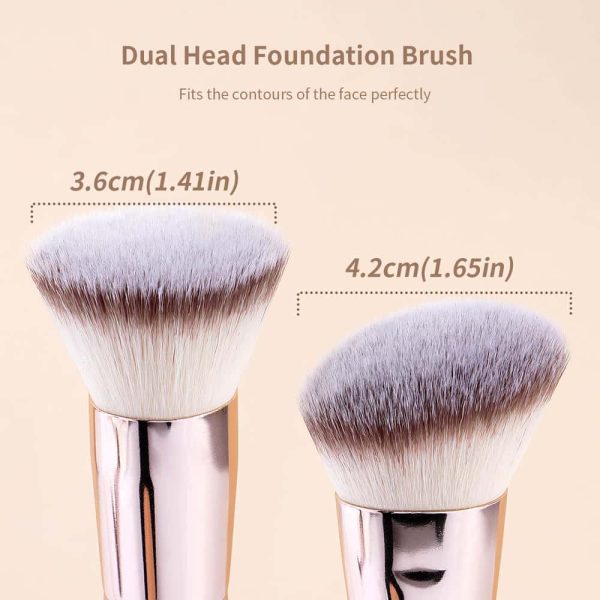 MAANGE Custom Logo 2Pcs Double-headed Loose Powder Blush Foundation Professional Makeup Brush Set