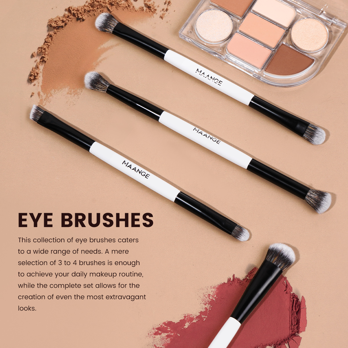 MAANGE Custom logo 10PCS Professional Makeup Brushes Set Private Label Foundation Eyeshadow Brush Facial Makeup Brushes Set - 图片 4