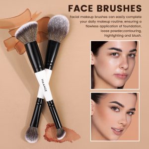 MAANGE Professionasl Custom OEM&ODM 3pcs Double End Makeup Brushes Facial Professional Makeup Brush Set - 图片 6