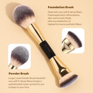 MAANGE Wholesale New Arrival 17pcs Gold Cosmetics Brush Set Travel Makeup Brushes Professional Makeup Brushes Set - 图片 6