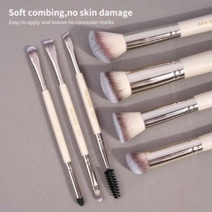 MAANGE Wholesale Professional 7pcs Makeup Brush Set 12pcs Powder Puff Eyeshadow Brushes and Face Makeup Brushes - 图片 4