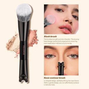 MAANGE Professional 17pcs Brush Set Premium Synthetic Foundation Concealer Eyeshadow Travelling or Daily Application Makeup Set - 图片 7