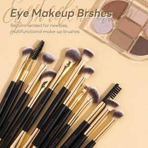 MAANGE Wholesale New Arrival 17pcs Gold Cosmetics Brush Set Travel Makeup Brushes Professional Makeup Brushes Set - 图片 5