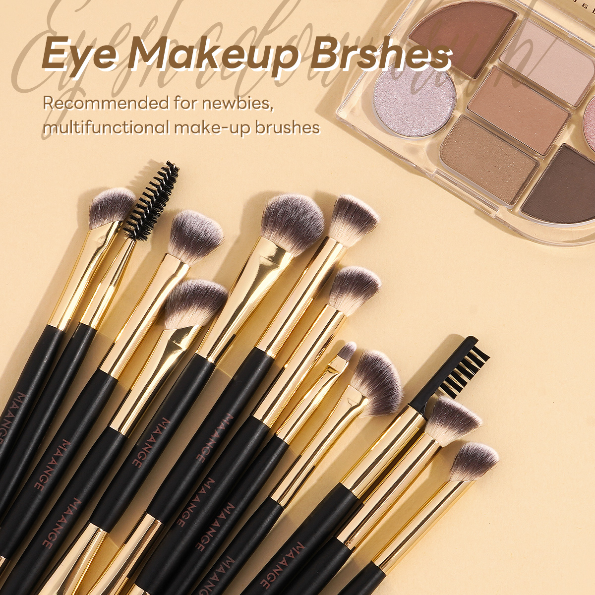 MAANGE Wholesale New Arrival 17pcs Gold Cosmetics Brush Set Travel Makeup Brushes Professional Makeup Brushes Set - 图片 5
