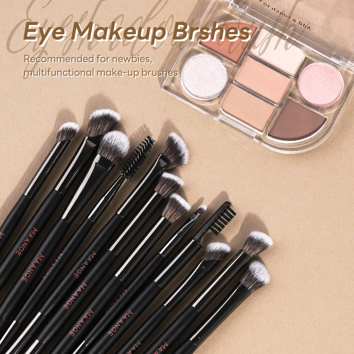 MAANGE Professional 17pcs Brush Set Premium Synthetic Foundation Concealer Eyeshadow Travelling or Daily Application Makeup Set - 图片 6