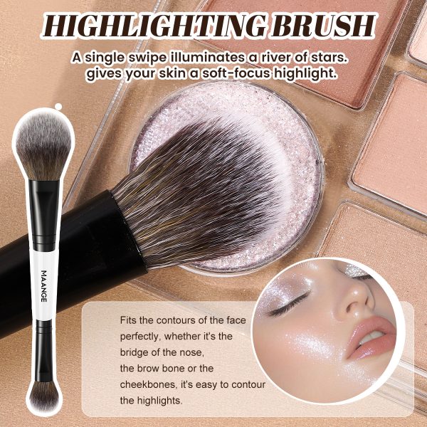 MAANGE Professionasl Custom OEM&ODM 3pcs Double End Makeup Brushes Facial Professional Makeup Brush Set