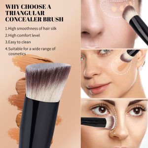 MAANGE 7pcs Synthetic Hair Makeup Brush Set Powder Brush Concealer Brush Customizable Facial Makeup Brush Set - 图片 5