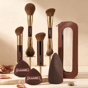 Maange Professional 4pcs Makeup Brush Set 3PCS Powder Puff Custom Logo OEM&ODM Wholesale Facial Makeup Brushes Set