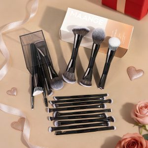 MAANGE Professional 17pcs Brush Set Premium Synthetic Foundation Concealer Eyeshadow Travelling or Daily Application Makeup Set - 图片 2