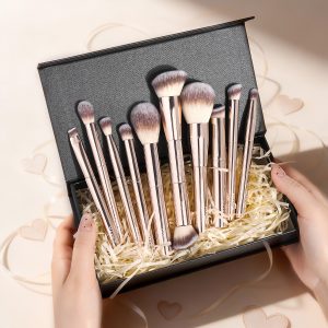 MAANGE Custom 10pcs Makeup Brushes Private Label Cosmetic Brush Luxury Vegan Nylon Professional Facial Makeup Brushes Kit - 图片 2