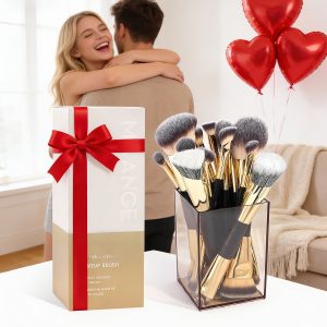 MAANGE Wholesale New Arrival 17pcs Gold Cosmetics Brush Set Travel Makeup Brushes Professional Makeup Brushes Set - 图片 9