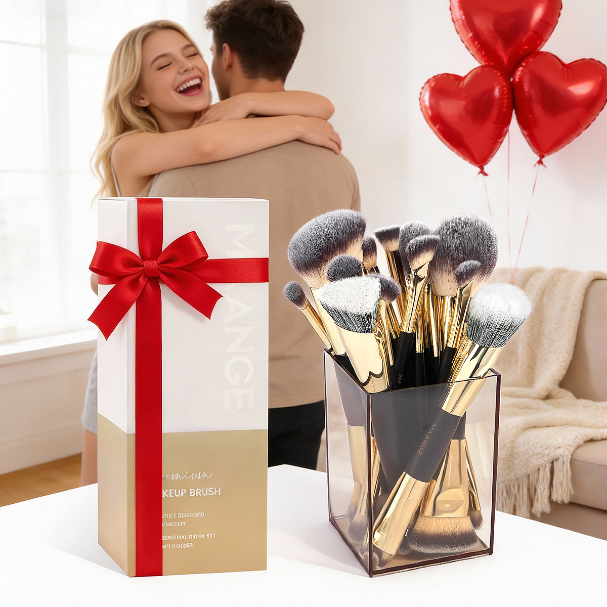 MAANGE Wholesale New Arrival 17pcs Gold Cosmetics Brush Set Travel Makeup Brushes Professional Makeup Brushes Set - 图片 9