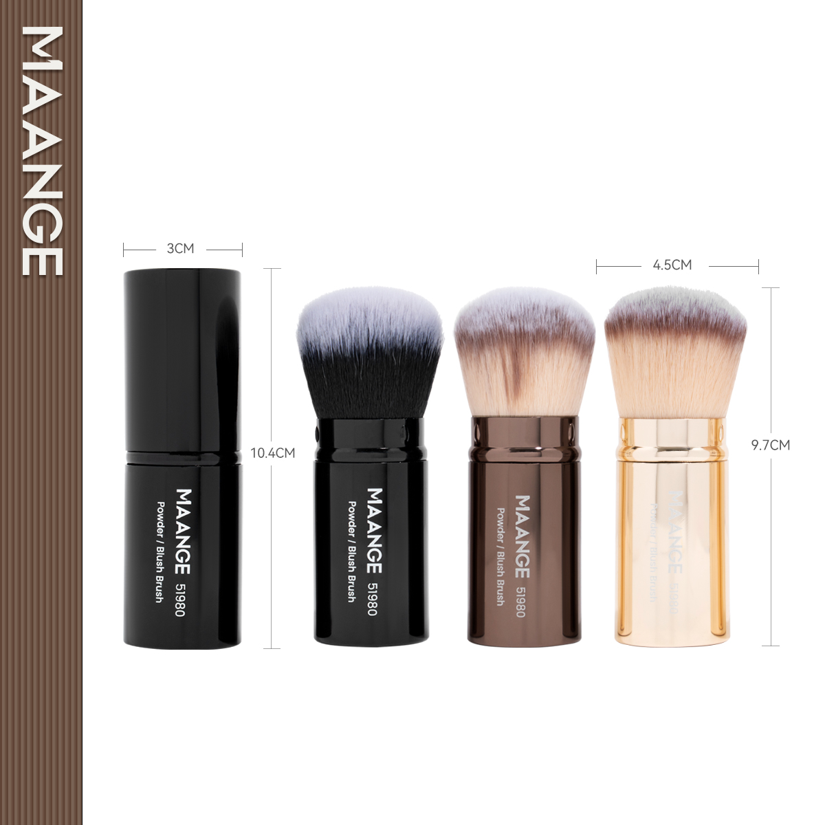 Single Foundation Brush Single Pack Makeup Brush Round-head Telescopic Brush Foundation Makeup Brush - 图片 6