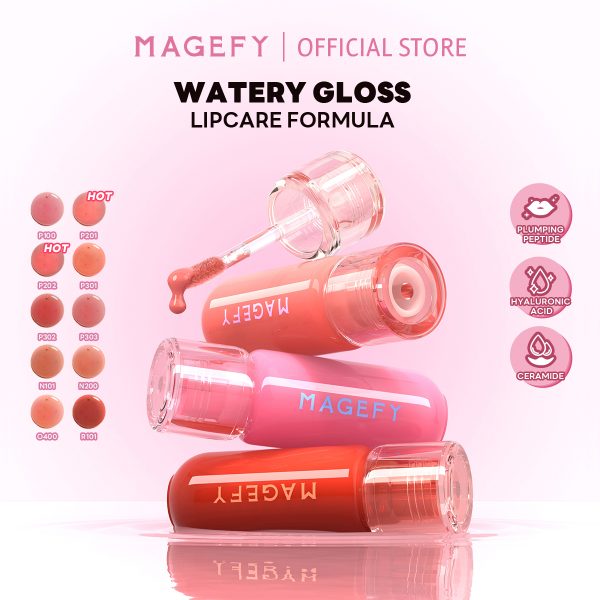 MAGEFY Moisturizing Non-Sticky Lip Gloss Hydrating Lip Glaze Clear Watery Lip Essence Lip Oil