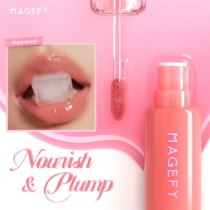 MAGEFY Lip Gloss Hydrating Lip Glaze Clear Watery Lip Essence Lip Oil Moisturizing Non-Sticky - 图片 3