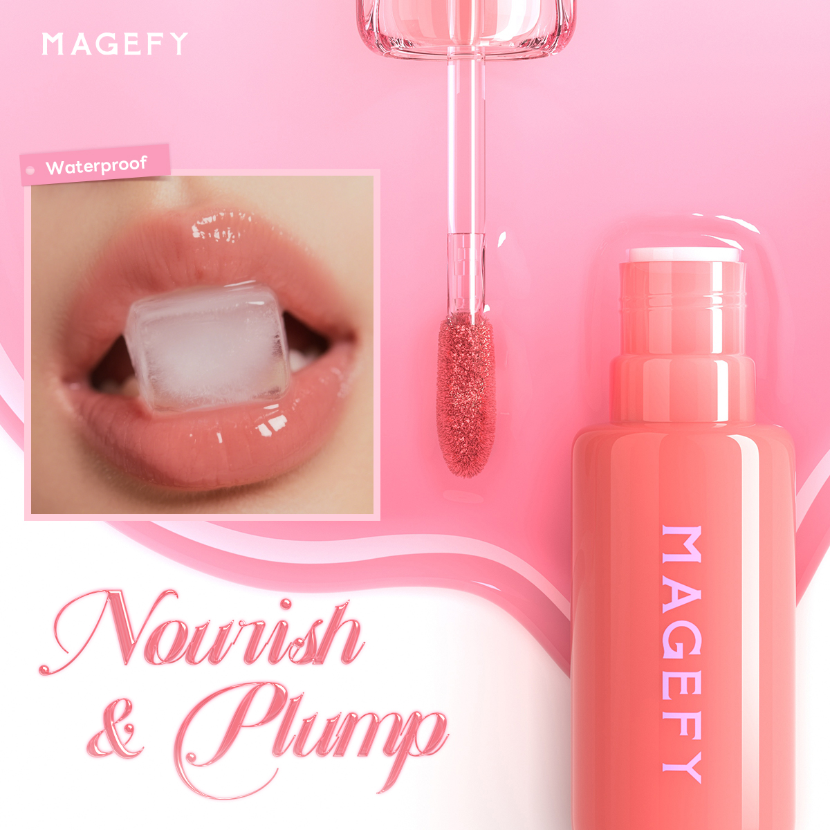 MAGEFY Lip Gloss Hydrating Lip Glaze Clear Watery Lip Essence Lip Oil Moisturizing Non-Sticky - 图片 3