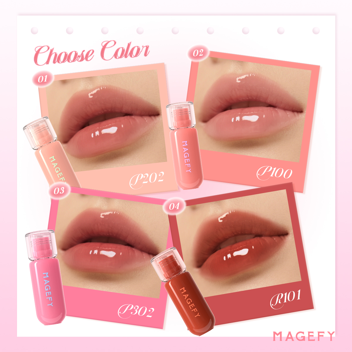 MAGEFY Lip Gloss Hydrating Lip Glaze Clear Watery Lip Essence Lip Oil Moisturizing Non-Sticky - 图片 5