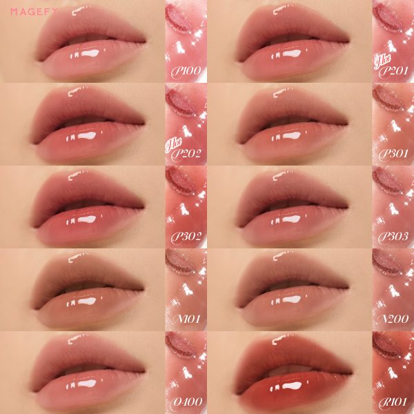 MAGEFY Lip Gloss Hydrating Lip Glaze Clear Watery Lip Essence Lip Oil Moisturizing Non-Sticky