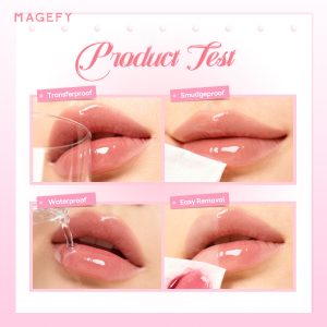 MAGEFY Lip Gloss Hydrating Lip Glaze Clear Watery Lip Essence Lip Oil Moisturizing Non-Sticky - 图片 4