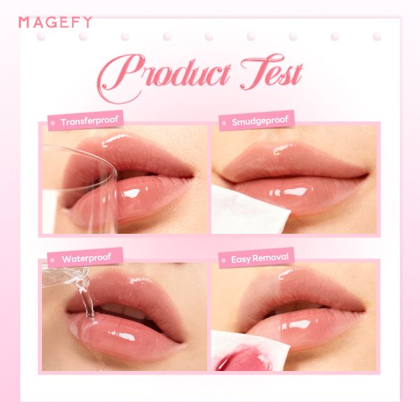 MAGEFY Lip Gloss Hydrating Lip Glaze Clear Watery Lip Essence Lip Oil Moisturizing Non-Sticky