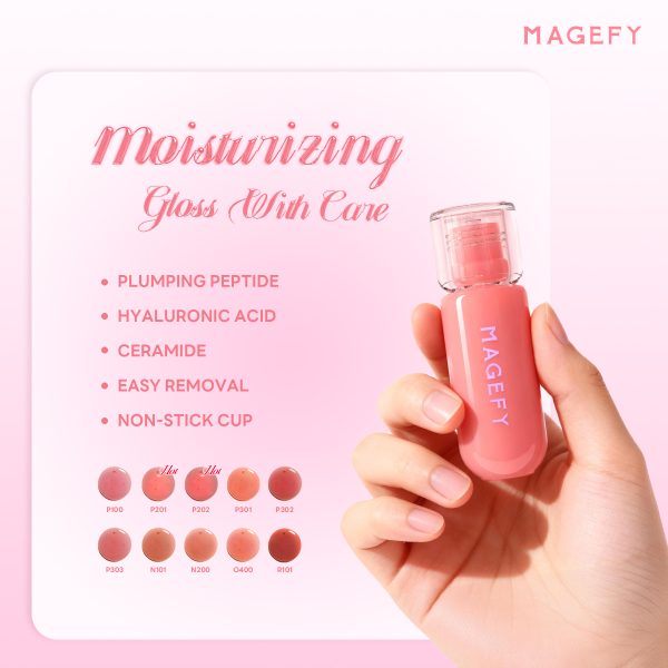 MAGEFY Lip Gloss Hydrating Lip Glaze Clear Watery Lip Essence Lip Oil Moisturizing Non-Sticky