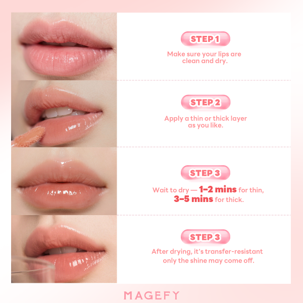 MAGEFY New Glassy Lip Gloss -Transfer-Proof Non-Sticky &Hydrating High-quality Natural Lip Gloss