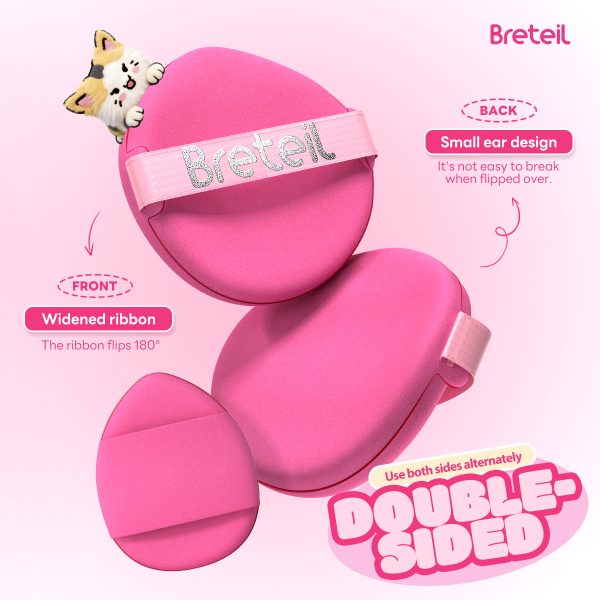 Breteil Wholesale  9PCS Powder Puff Loose Sponge Washable Soft Cotton Puff Teardrop-shaped 9PCS Double-sided Powder Puff