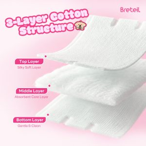 Breteil New Arrival Thick Cotton Pads  Silky Soft Deep Cleansing Multi-Use As a Wet Compress Pad Dry Wet Use Makeup Remover Pad - 图片 2