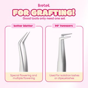 Breteil  High-quality False Eyelash Holder Curved Tweezers Perfect Closure Lightweight False Eyelash Curler Tools - 图片 2