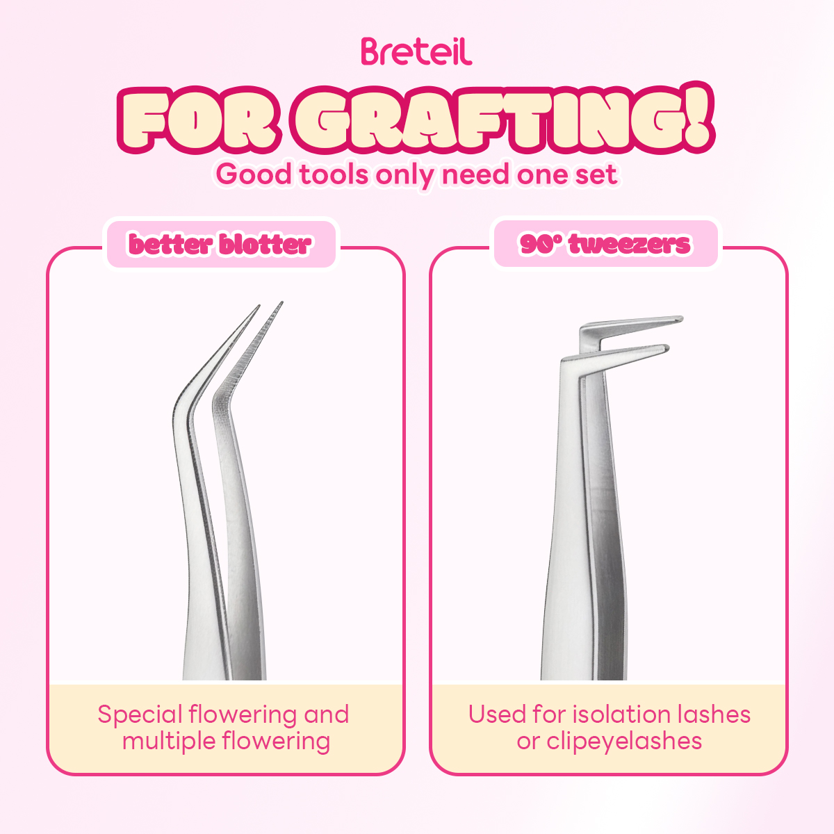 Breteil  High-quality False Eyelash Holder Curved Tweezers Perfect Closure Lightweight False Eyelash Curler Tools - 图片 2