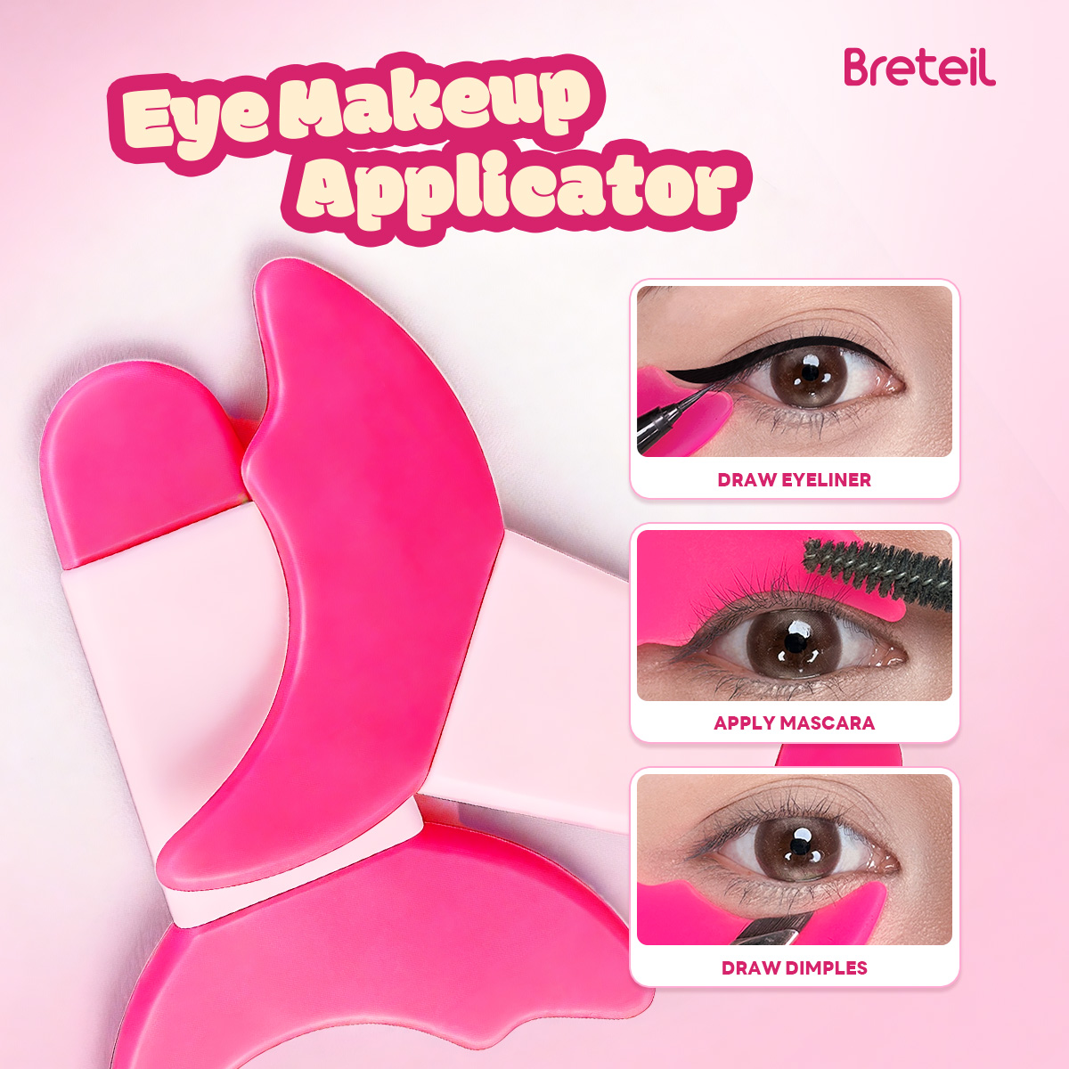 Breteil Wholesale Silicone Eyelash Baffle Novice Eyeliner Eye Black Assistant Eye Makeup Assistant Crescent Soft Silicone Baffle - 图片 7