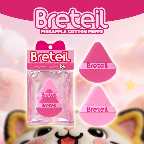 Breteil Wholesale Powder Puff Loose Sponge Washable Powder Powder Cosmetic Soft Cotton Puff Triangle-shaped Powder Puff