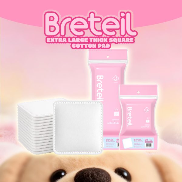 Breteil Wholesale Thick Cotton Pads  Silky Soft Deep Cleansing Multi-Use As a Wet Compress Pad Dry Wet Use Makeup Remover Pad